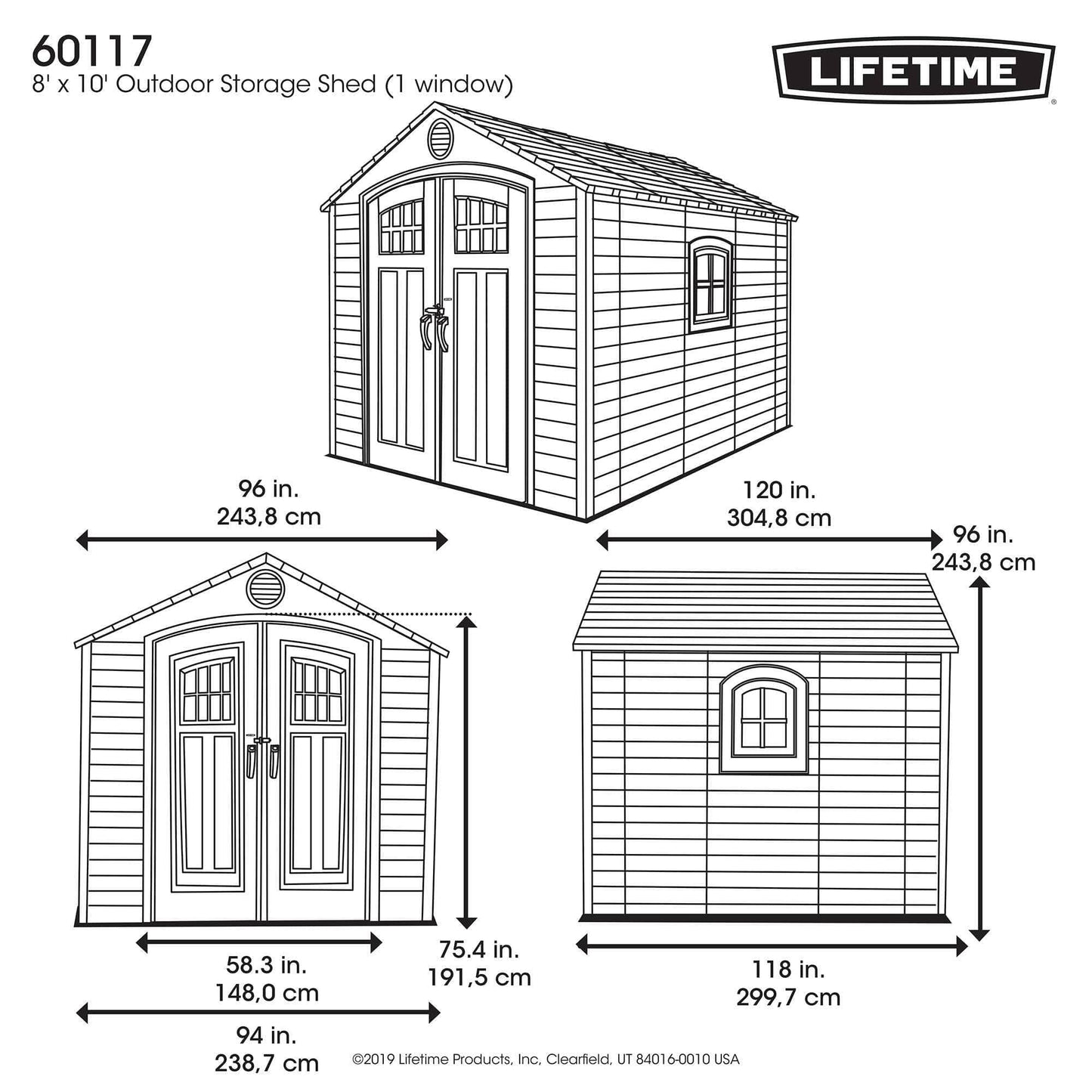 Lifetime 8 Ft. X 10 Ft. Outdoor Storage Shed - 60117 - Backyard Provider