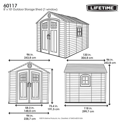 Lifetime 8 Ft. X 10 Ft. Outdoor Storage Shed - 60117 - Backyard Provider