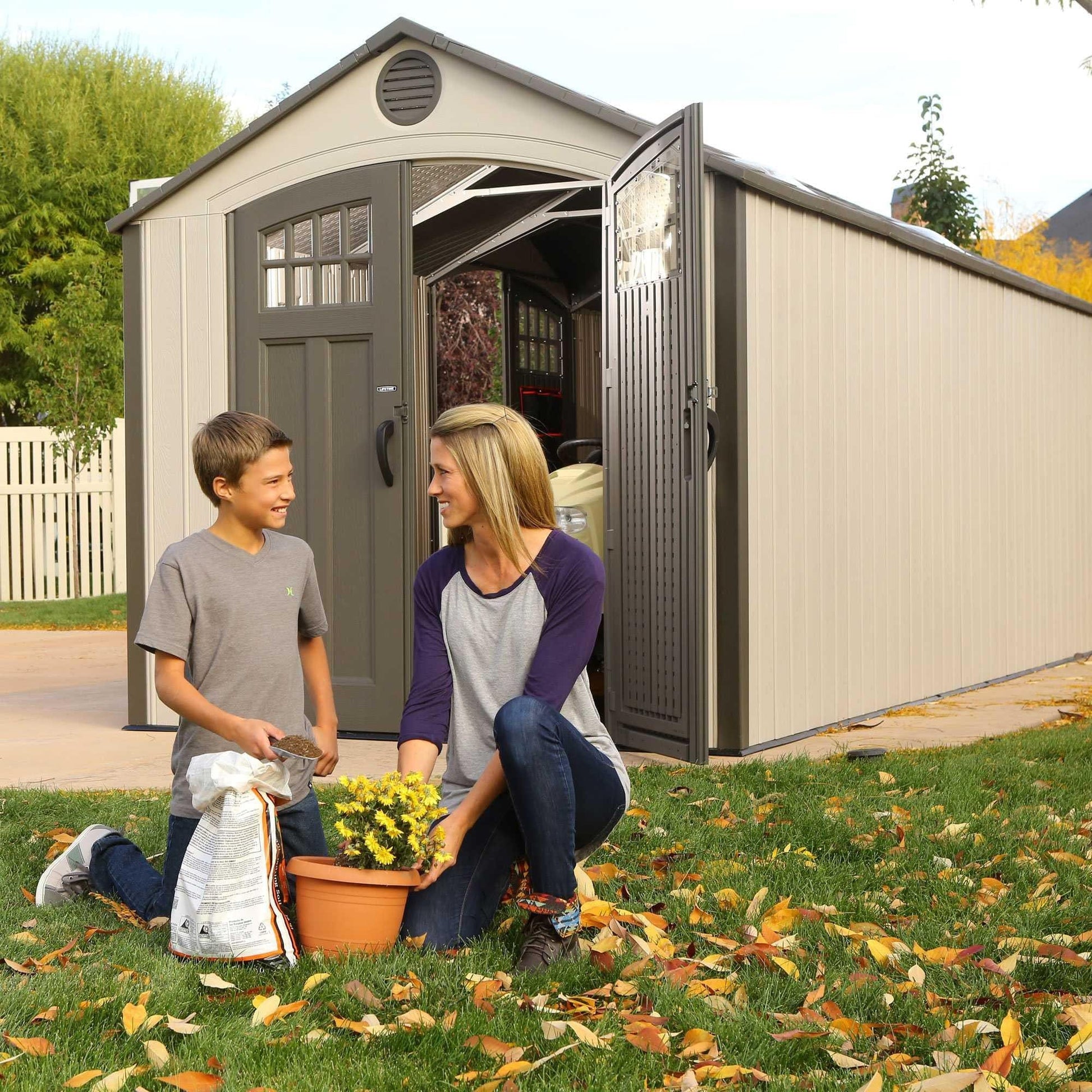 Lifetime 20 Ft. X 8 Ft. Outdoor Storage Shed - 60127 - Backyard Provider