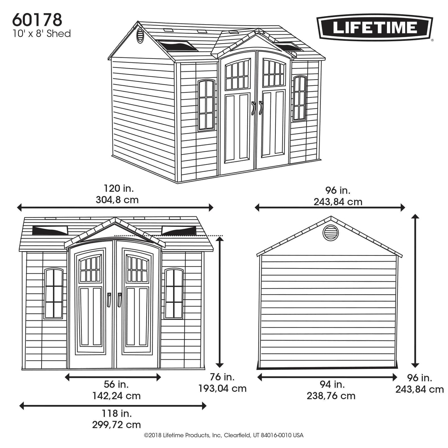 Lifetime 10 Ft. X 8 Ft. Outdoor Storage Shed - 60178 - Backyard Provider