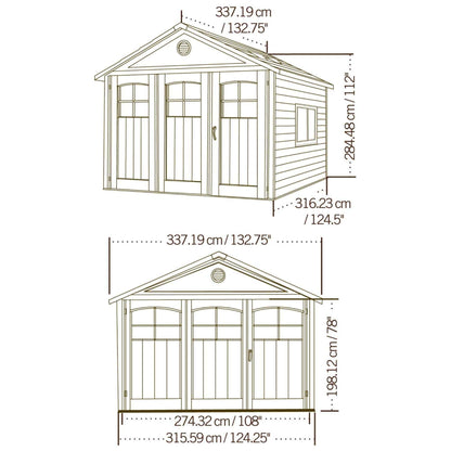 Lifetime 11 Ft. X 11 Ft. Outdoor Storage Shed - 60187 - Backyard Provider