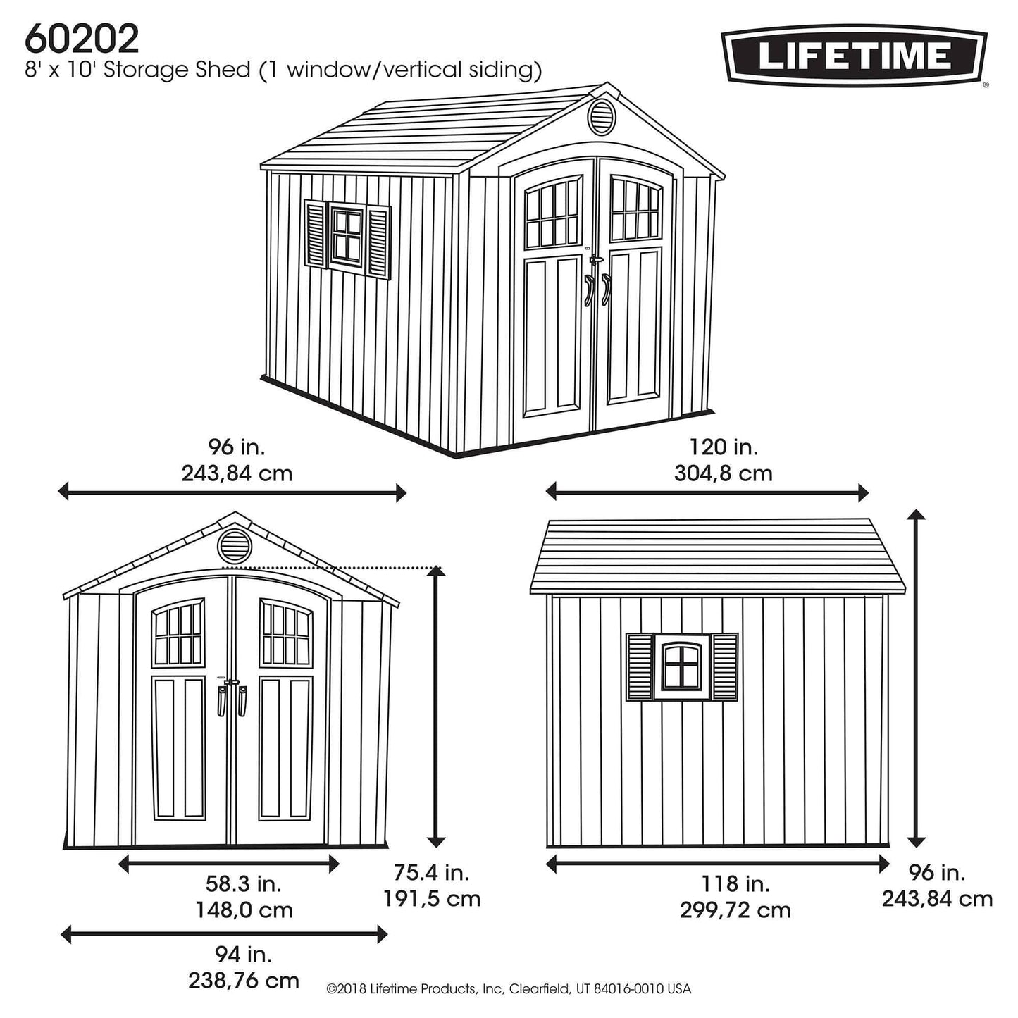 Lifetime 8 Ft. X 10 Ft. Outdoor Storage Shed - 60202 - Backyard Provider