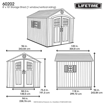 Lifetime 8 Ft. X 10 Ft. Outdoor Storage Shed - 60202 - Backyard Provider