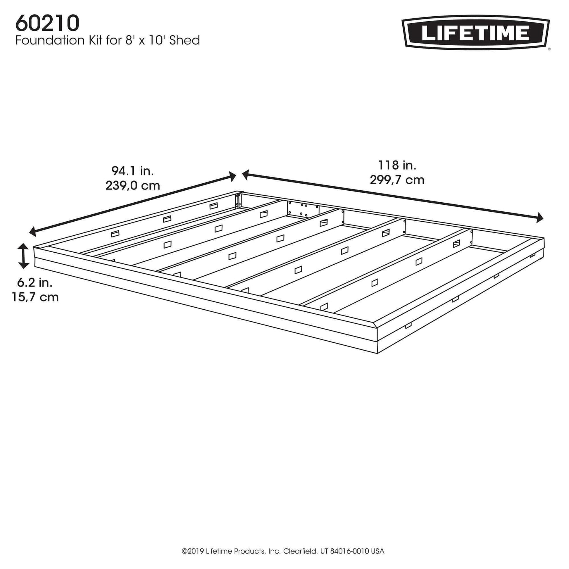 Lifetime Metal Foundation Kit For 8 X 10 Sheds - 60210 - Backyard Provider