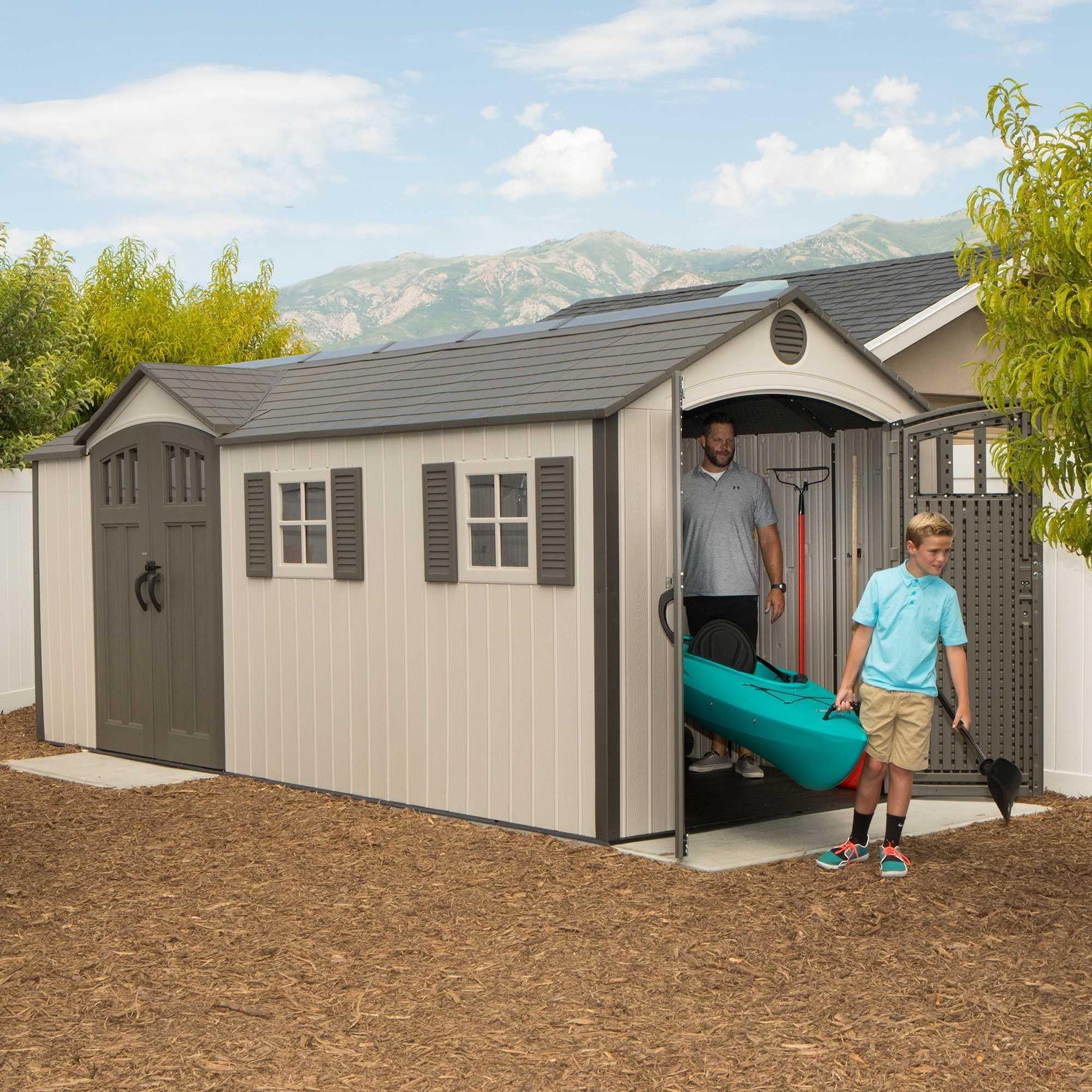 Lifetime 17.5 Ft. X 8 Ft. Outdoor Storage Shed - 60213 - Backyard Provider