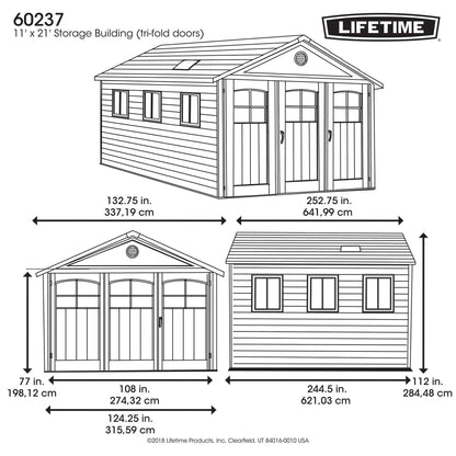 Lifetime 11 Ft. X 21 Ft. Outdoor Storage Shed - 60237 - Backyard Provider
