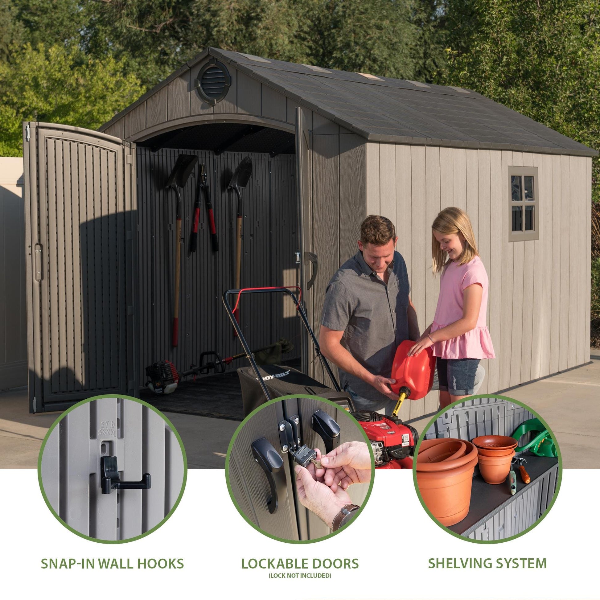 Lifetime 8 Ft. X 12.5 Ft. Outdoor Storage Shed - 60305 - Backyard Provider