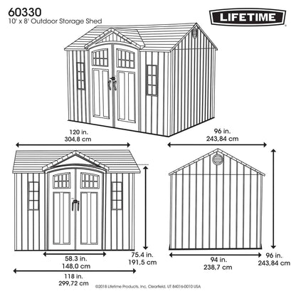 Lifetime 10 Ft. X 8 Ft. Outdoor Storage Shed - 60330 - Backyard Provider