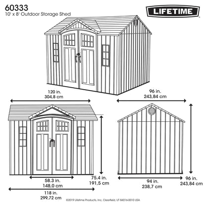 Lifetime 10 Ft. X 8 Ft. Outdoor Storage Shed - 60333 - Backyard Provider