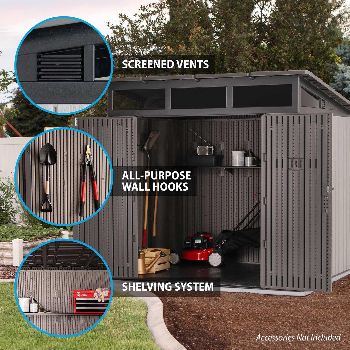 Lifetime 8.3 Ft. X 8.3 Ft. Outdoor Storage Shed - 60336 - Backyard Provider