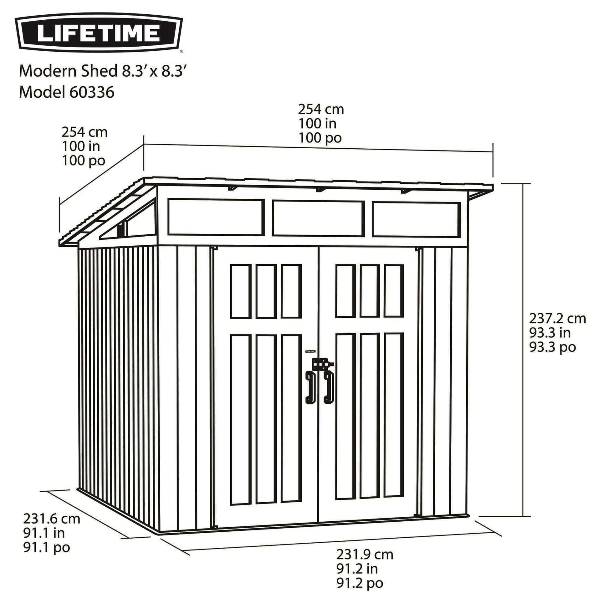 Lifetime 8.3 Ft. X 8.3 Ft. Outdoor Storage Shed - 60336 - Backyard Provider