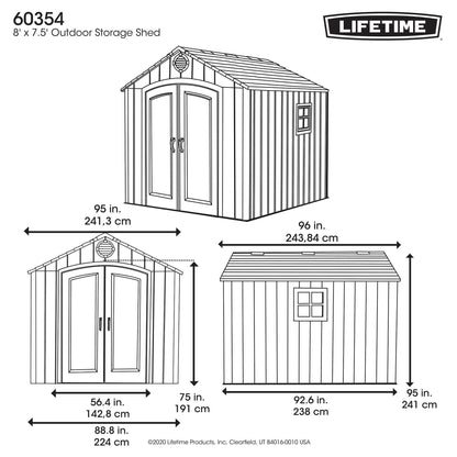 Lifetime 8 Ft. X 7.5 Ft. Outdoor Storage Shed - 60354 - Backyard Provider