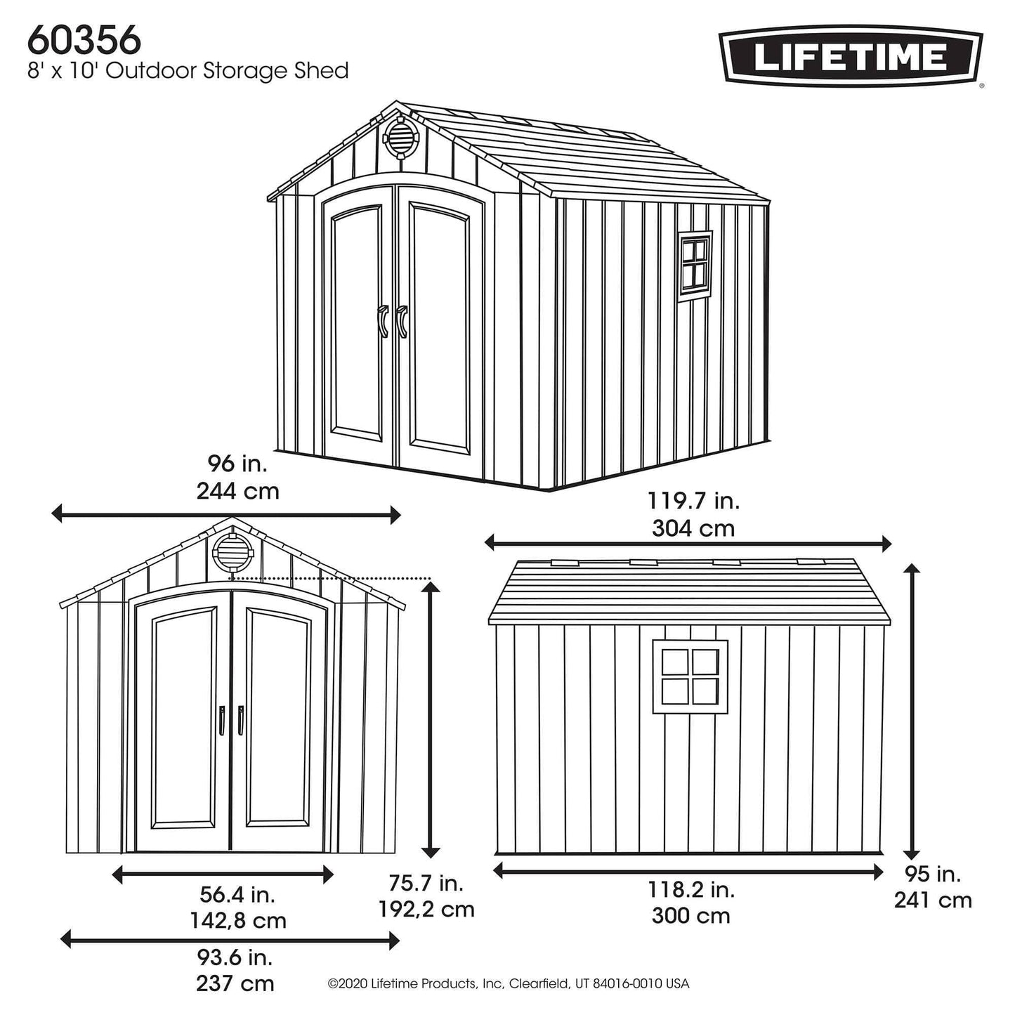 Lifetime 8 Ft. X 10 Ft. Outdoor Storage Shed - 60356 - Backyard Provider