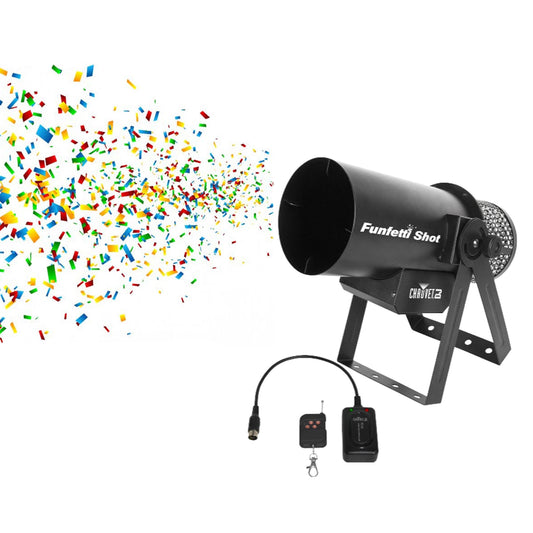 CHAUVET DJ Funfetti Shot Professional Special Event Confetti Launcher and Remote - 61156