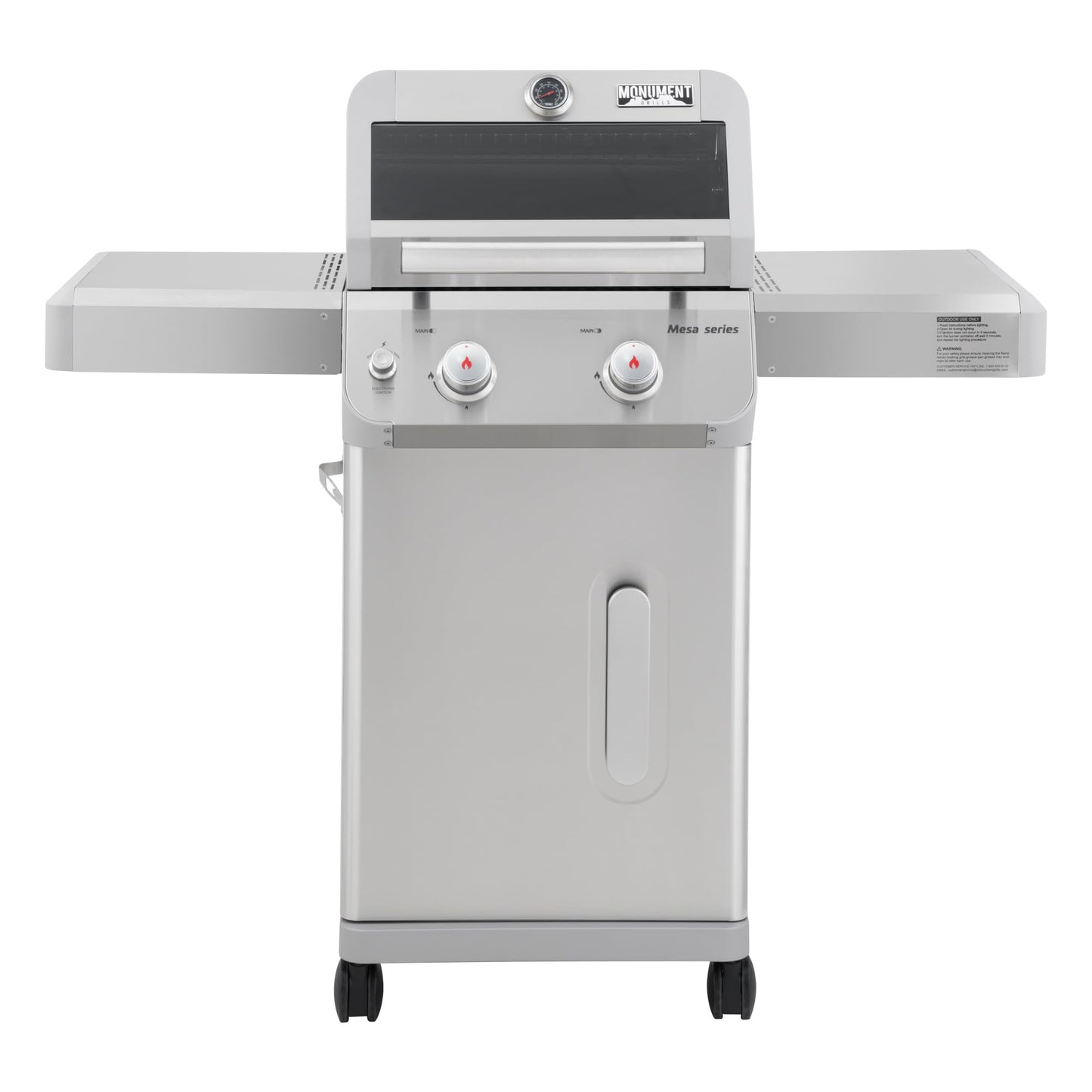 Monument Grills 2-Burner Gas Grill, Stainless Steel - B0CWNT3DLY