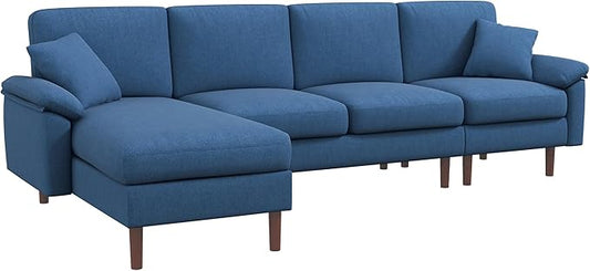 HomCom Reversible L-Shaped Sleeper Sectional Sofa, Gray - B0CVX1N2B8