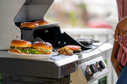 Monument Grills 14633 2-Burner Stainless Steel Liquid Propane Gas Grill with Clearview Lid, Knob Controls with BBQ Cover(2 items) - B0BF9PT1G9
