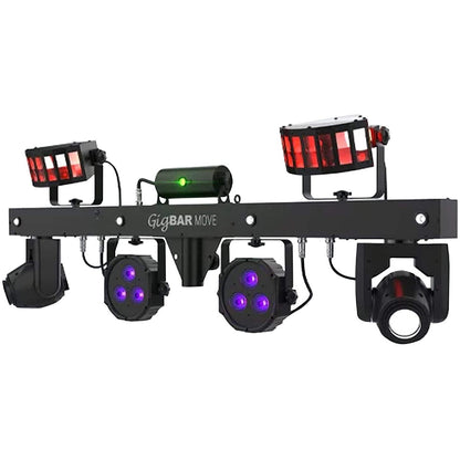 CHAUVET DJ Gig Bar Move 5-in-1 LED Lighting System with 2 Moving Heads, Black - 182527