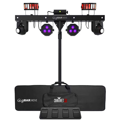 CHAUVET DJ Gig Bar Move 5-in-1 LED Lighting System with 2 Moving Heads, Black - 182527