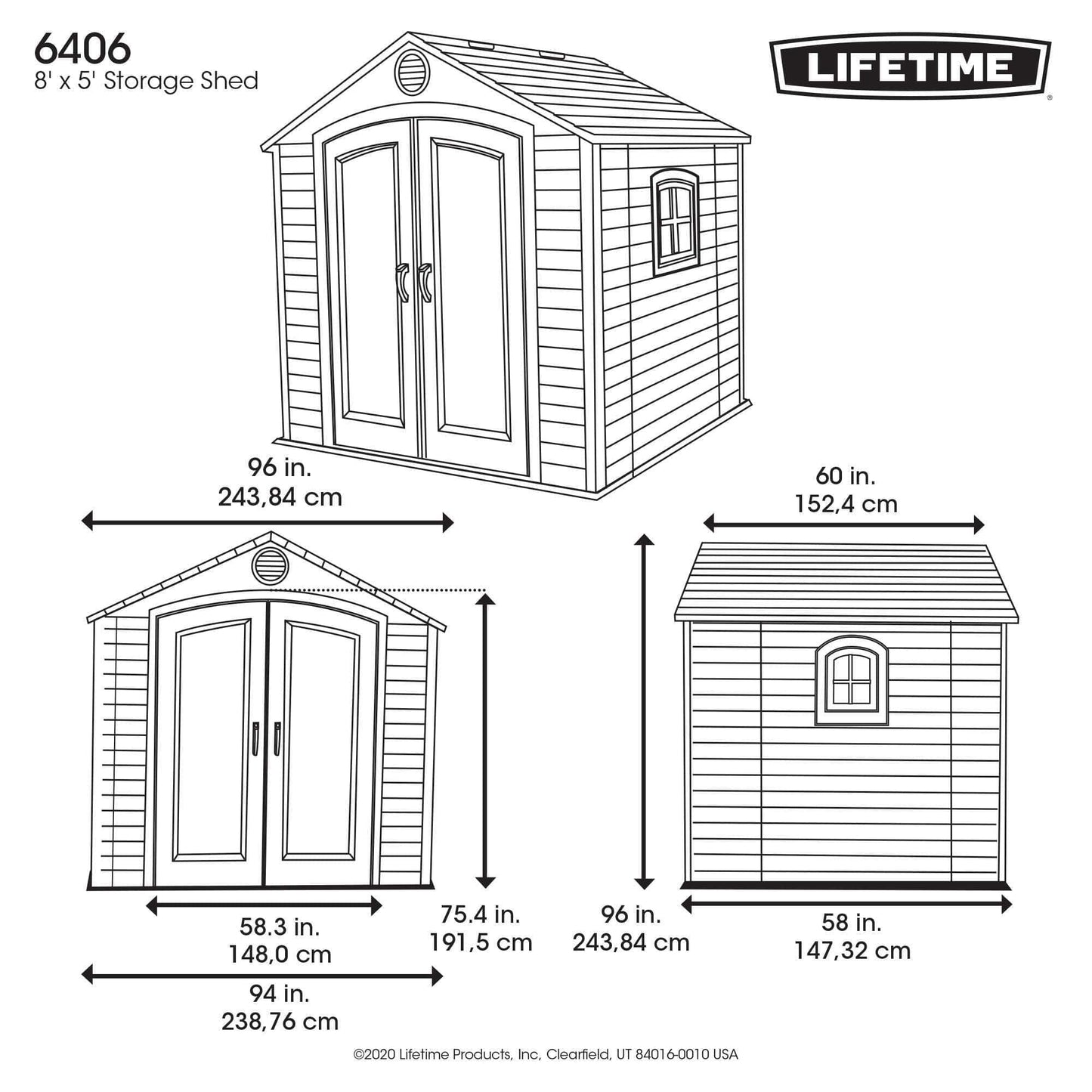 Lifetime 8 Ft. X 5 Ft. Outdoor Storage Shed - 6406 - Backyard Provider