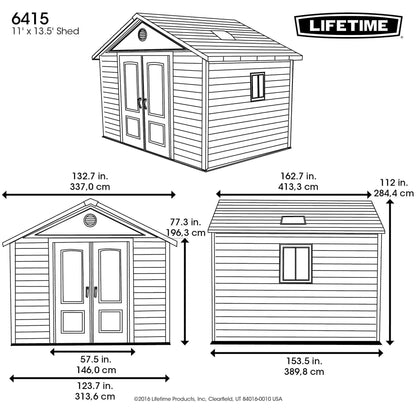 Lifetime 11 Ft. X 13.5 Ft. Outdoor Storage Shed - 6415 - Backyard Provider