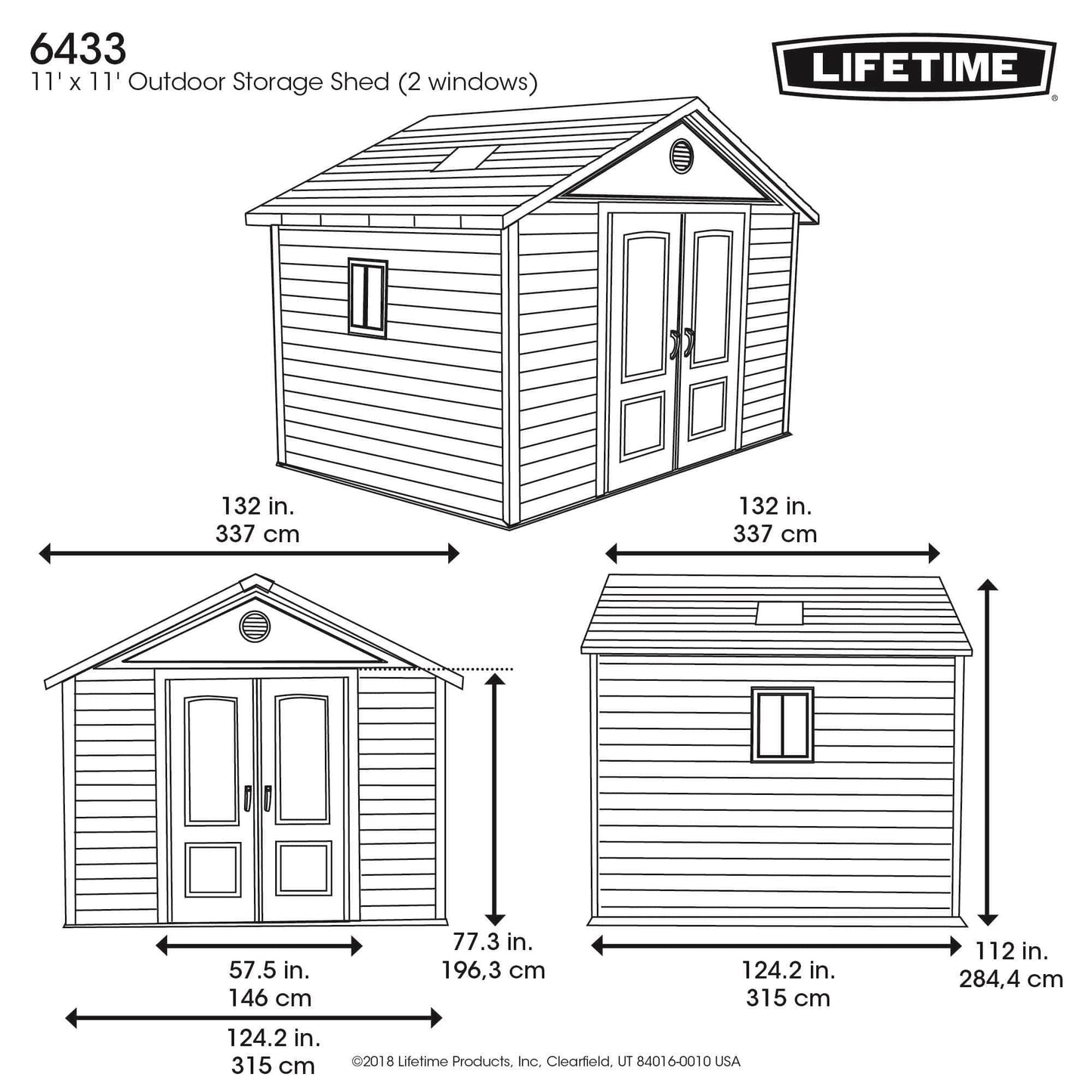 Lifetime 11 Ft. X 11 Ft. Outdoor Storage Shed - 6433 - Backyard Provider