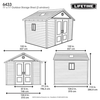 Lifetime 11 Ft. X 11 Ft. Outdoor Storage Shed - 6433 - Backyard Provider