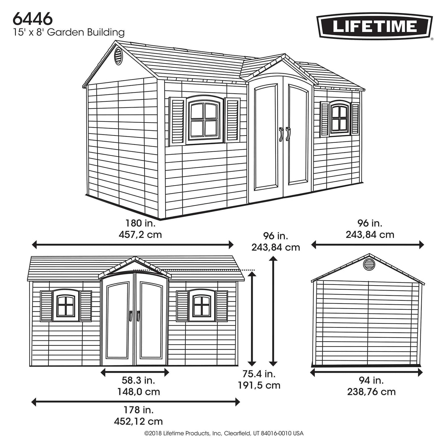 Lifetime 15 Ft. X 8 Ft. Outdoor Storage Shed - 6446 - Backyard Provider
