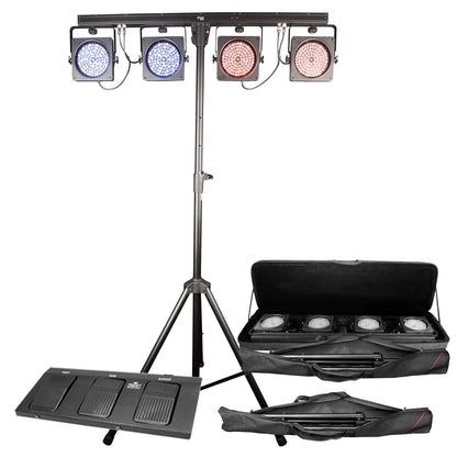 CHAUVET DJ 4BAR USB DMX LED Wash Light System w/Tripod, Travel Bags & Footswitch - 66598