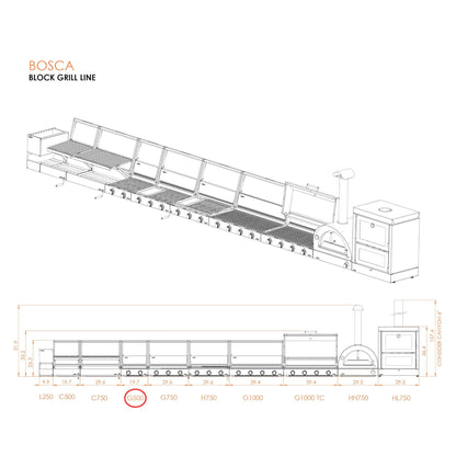 Bosca Block 500 Built-In Gas Grill - BOSCAPARGAS500