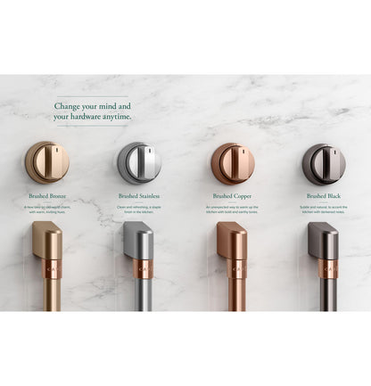 CAFE Café 48" Brushed Black Handle &amp; Knob Set for Pro Range and Rangetop - CXPR8HKPTBT-KT