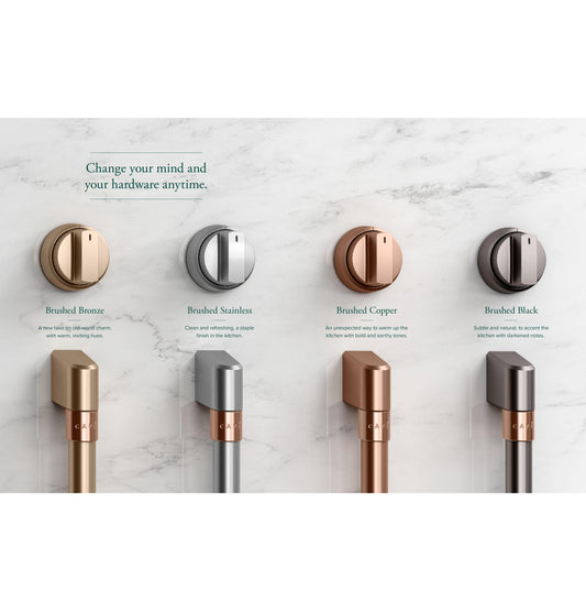 CAFE Café 48" Brushed Black Handle &amp; Knob Set for Pro Range and Rangetop - CXPR8HKPTBT-KT