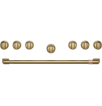 CAFE Café(TM) 36" Brushed Brass Handle & Knob Set for Pro Range and Rangetop - CXPR6HKPTCG-KT