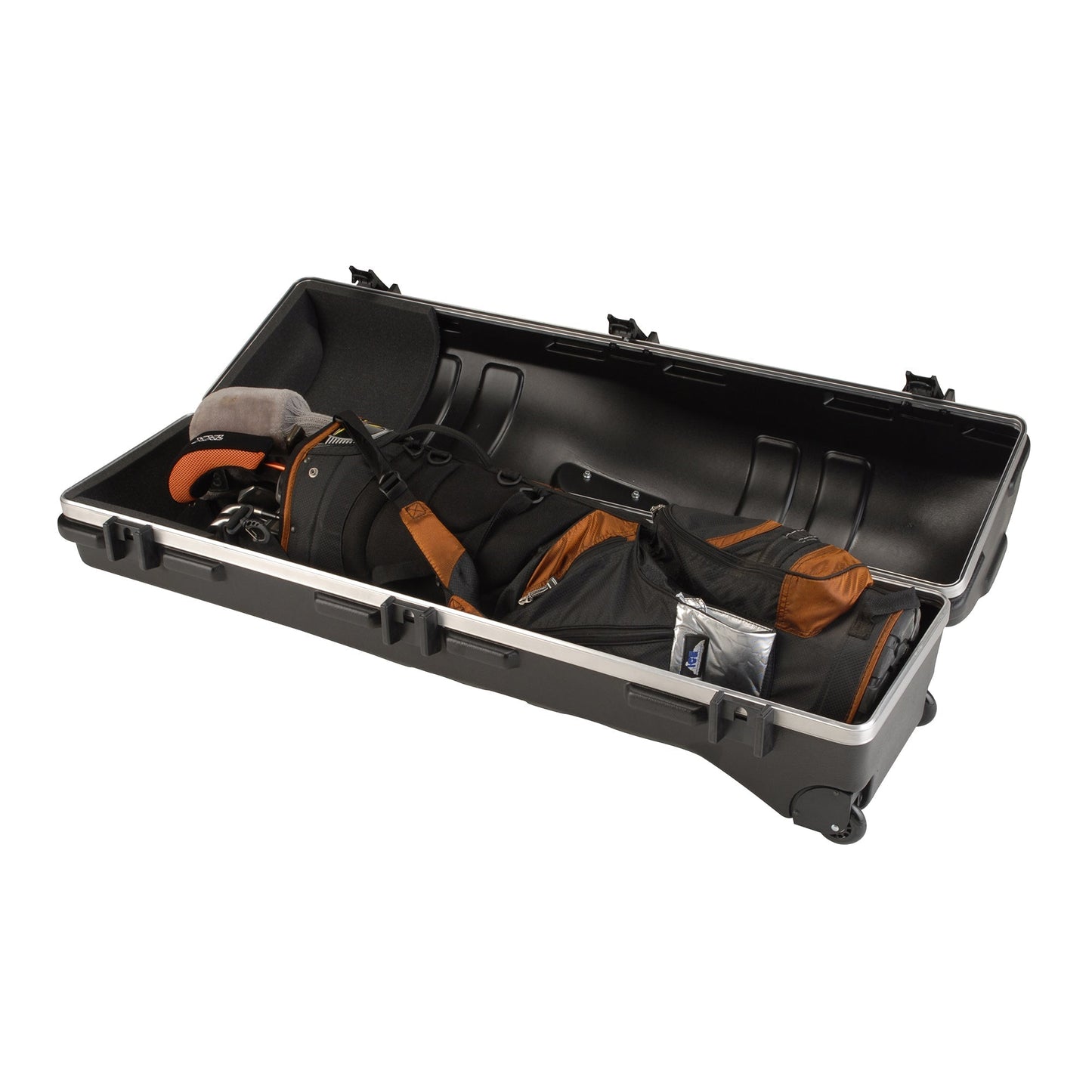 SKB Cases Deluxe ATA Hard Plastic Storage Wheeled Cart Golf Bag Travel Case - 93193