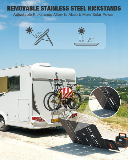 GRECELL Portable Power Station 300W with 80W Solar Panel - DYCNX0015AGE-US+DYZDB0014AGE