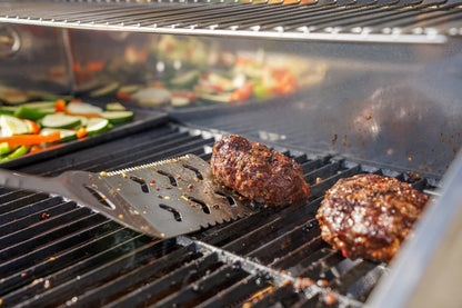 Monument Grills 14633 2-Burner Stainless Steel Liquid Propane Gas Grill with Clearview Lid, Knob Controls with BBQ Cover(2 items) - B0BF9PT1G9