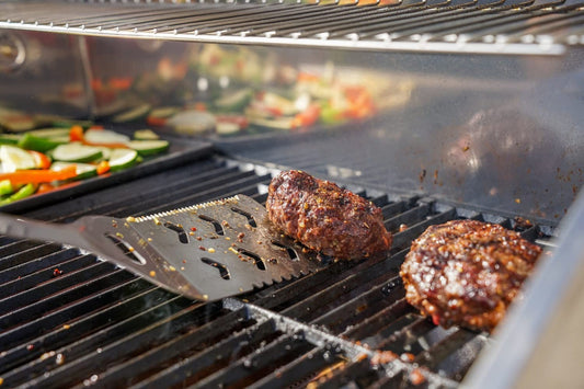 Monument Grills 14633 2-Burner Stainless Steel Liquid Propane Gas Grill with Clearview Lid, Knob Controls with BBQ Cover(2 items) - B0BF9PT1G9