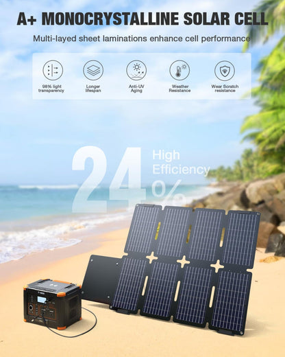 GRECELL Portable Power Station 300W with 80W Solar Panel - DYCNX0015AGE-US+DYZDB0014AGE
