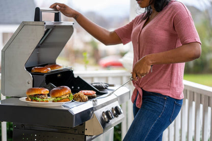 Monument Grills 14633 2-Burner Stainless Steel Liquid Propane Gas Grill with Clearview Lid, Knob Controls with BBQ Cover(2 items) - B0BF9PT1G9