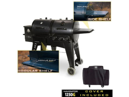 Pit Boss Navigator PB1230G Gas/Pellet Grill Combo w/ Cover - 10529