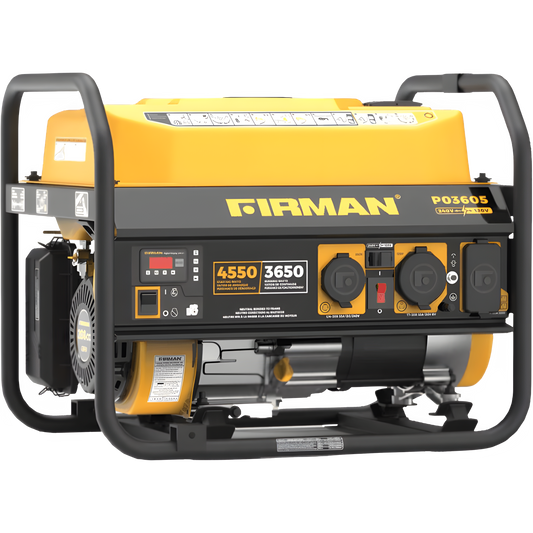 Firman P03605 Portable Generator 3650/4550 Watt 30 Amp 120/240V Recoil Start Gas New P03605