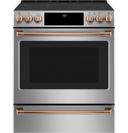 Café Front Control Electric Knobs and Handles - Brushed Copper - CXFCEHKPMCU-KT