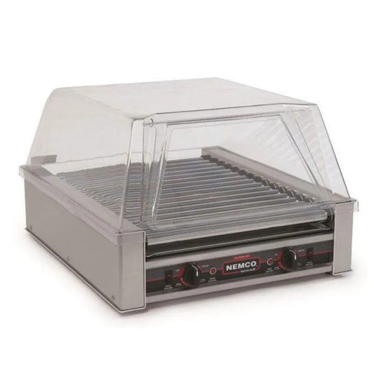 Nemco 8045SXN Narrow Roll-A-Grill Hot Dog Grill with 16 Gripslt Coated Rollers - NE8045SXN
