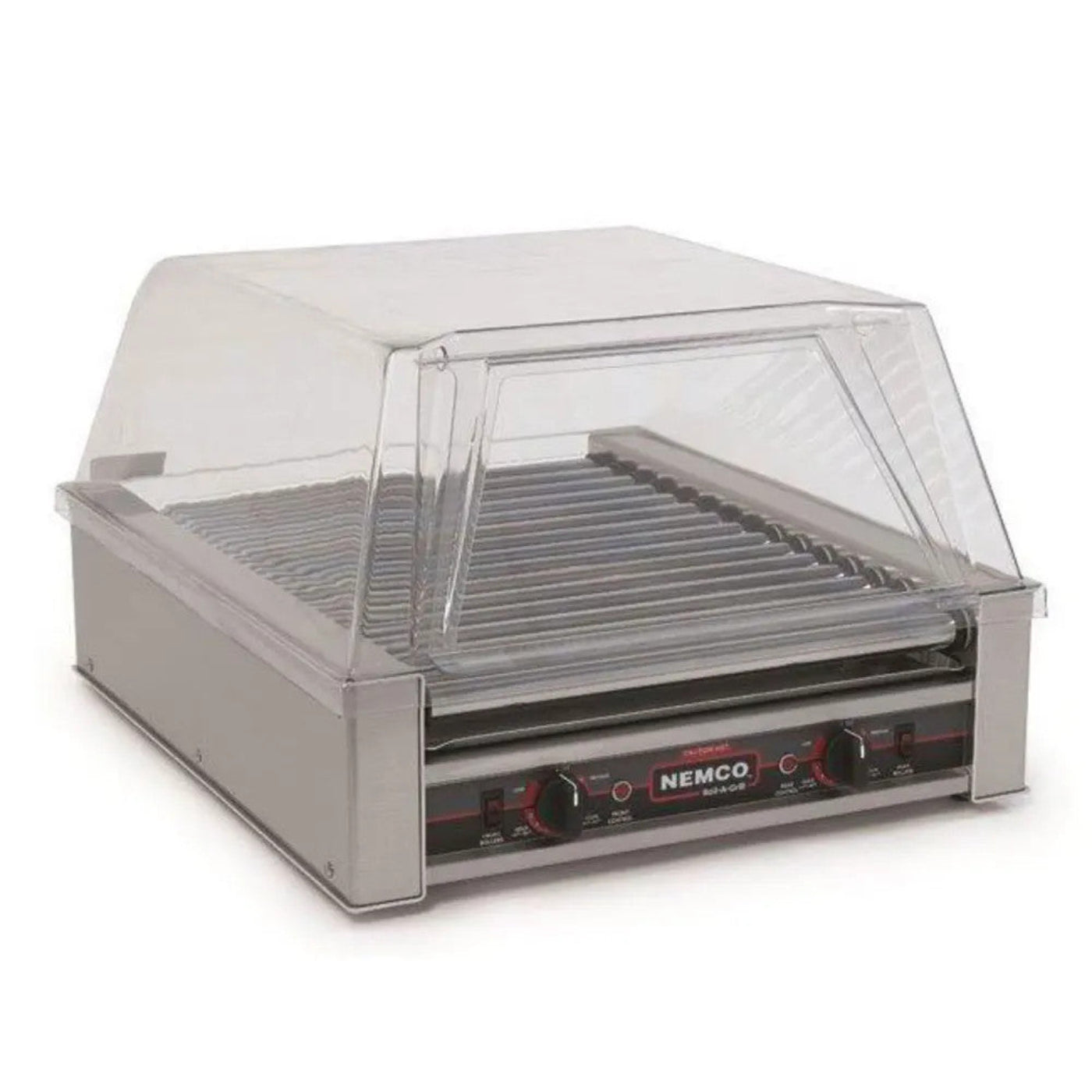 Nemco 8045SXN Narrow Roll-A-Grill Hot Dog Grill with 16 Gripslt Coated Rollers - NE8045SXN