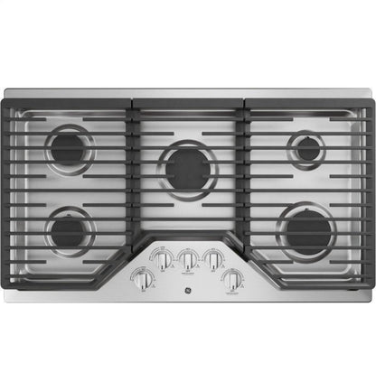 GE APPLIANCES JGP5036SLSS GE(R) 36" Built-In Gas Cooktop with 5 Burners and Dishwasher Safe Grates -JGP5036SLSS-KT