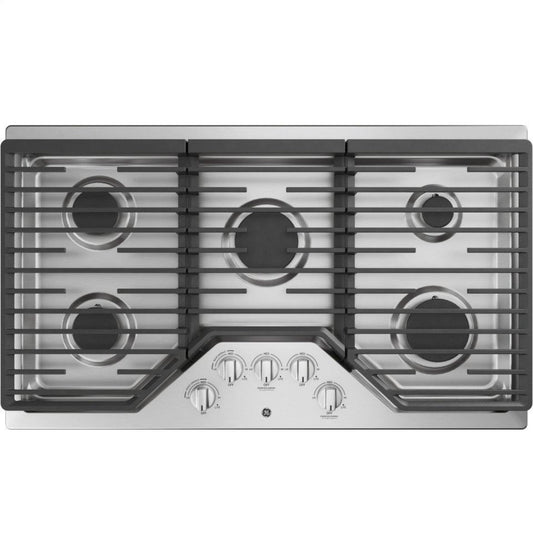 GE APPLIANCES JGP5036SLSS GE(R) 36" Built-In Gas Cooktop with 5 Burners and Dishwasher Safe Grates -JGP5036SLSS-KT