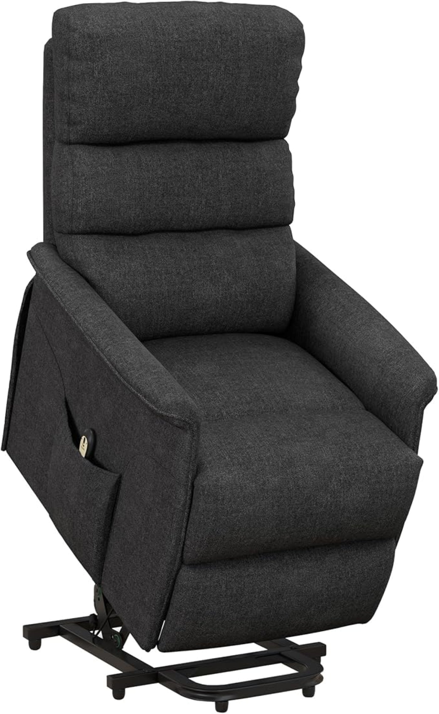 HOMCOM Power Lift Recliner Chair for Elderly, Easy Assembly, Fabric Lift Chair for Adults, Recliner Sofa with Remote Control, Side Pockets for Living Room, Gray - B07Y99CJJF-1