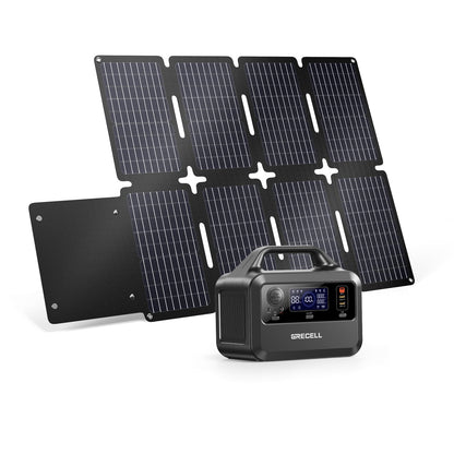 GRECELL Portable Power Station 300W with 80W Solar Panel - DYCNX0015AGE-US+DYZDB0014AGE