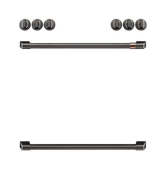 Café Front Control Induction Knobs and Handles - Brushed Black - CXFCHHKPMBT-KT