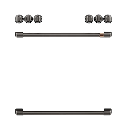 Café Front Control Induction Knobs and Handles - Brushed Black - CXFCHHKPMBT-KT